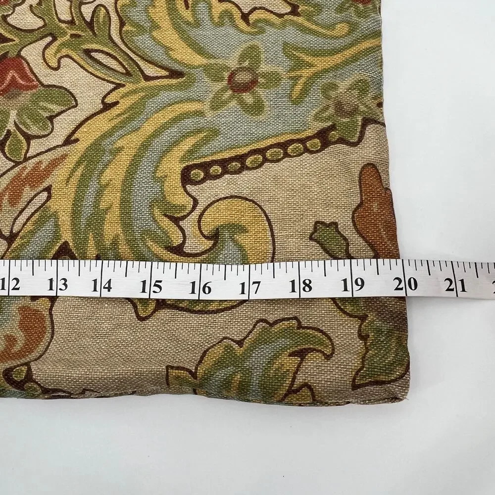 Pottery Barn Simone Paisley Linen Cotton Pillow Covers 20x20 Square Floral Zip 2